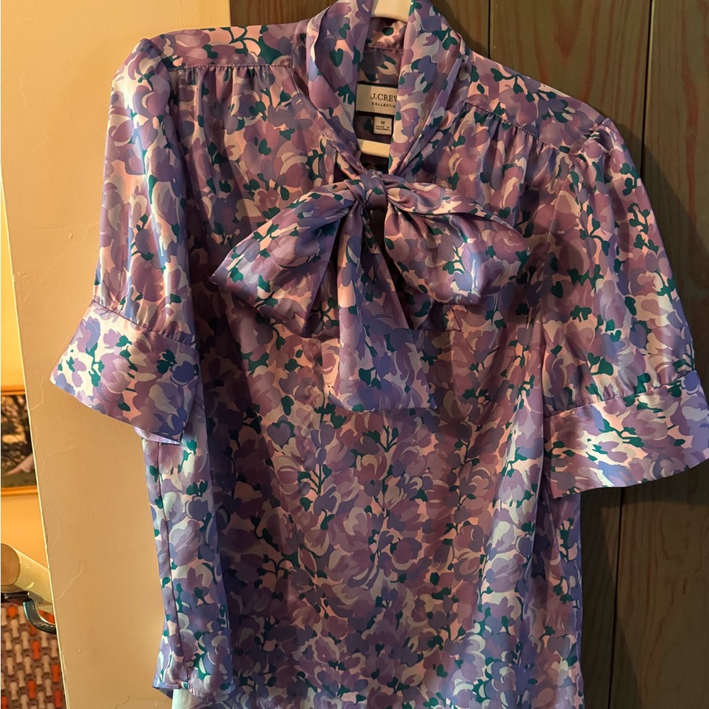 J. Crew Women's Purple Floral Top